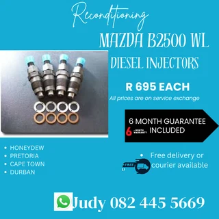 Mazda B2500 WL Diesel Injectors for sale on service exchange or to recon