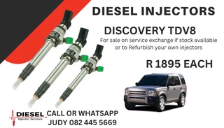 Discovery TDV8 Diesel Injectors for sale on service exchange or to recon