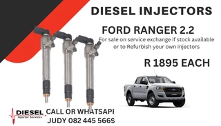 Ford Ranger 2.2 Diesel Injectors for sale on service exchange or to recon