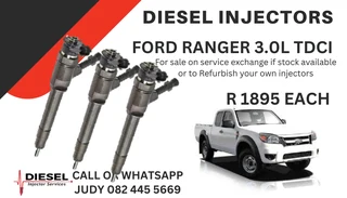 Ford Ranger 3.0L TDCI Diesel Injectors for sale on service exchange or to recon
