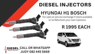 Hyundai H1 Bosch Diesel Injectors for sale on service exchange or to recon