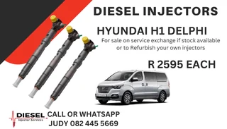 Hyundai H1 Delphi Diesel Injectors for sale on service exchange or to recon