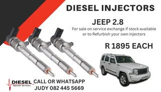 Jeep 2.8 Diesel Injectors for sale on service exchange or to recon