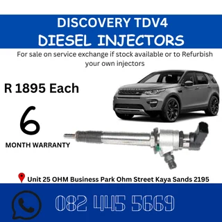 Discovery TDV4 Diesel Injectors for sale on service exchange or to recon
