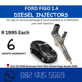 Ford Figo 1.4 Diesel Injectors for sale on service exchange or to recon
