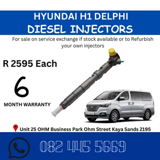 Hyundai H1 Delphi Diesel Injectors for sale on service exchange or to recon