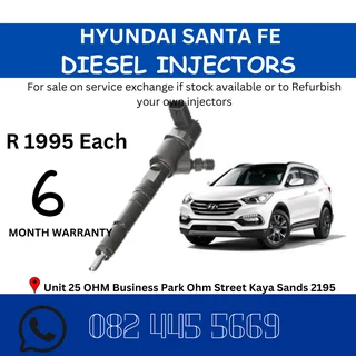 Hyundai Santa FE Diesel Injectors for sale on service exchange or to recon