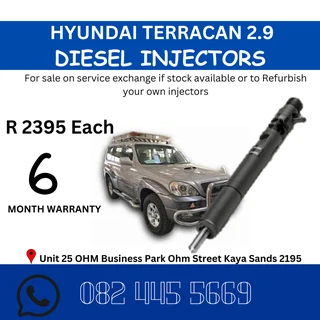 Hyundai Terracan 2.9 Diesel Injectors for sale on service exchange or to recon