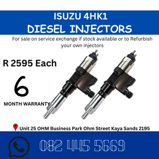 Isuzu 4HK1 Diesel Injectors for sale on service exchange or to recon