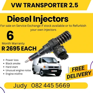 VW Transporter 2.5 Diesel Injector for sale on service exchange or to recon