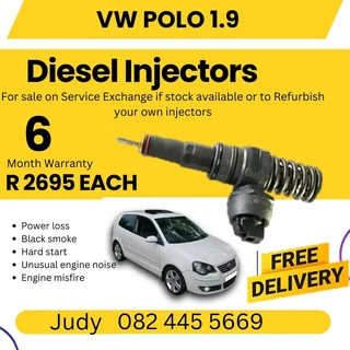 VW Polo 1.9 Diesel Injector for sale on service exchange or to recon