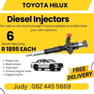 Toyota Hilux Diesel injectors for sale on service exchange or to recon