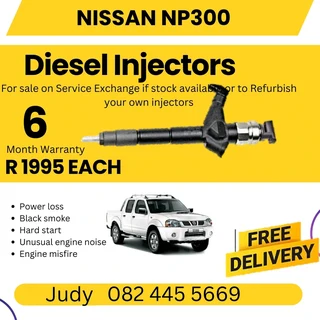 Nissan NP300 Diesel injectors for sale on service exchange or to recon