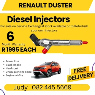 Renault Duster Diesel injectors for sale on service exchange or to recon