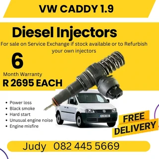 VW Caddy 1.9 Diesel Injector for sale on service exchange or to recon