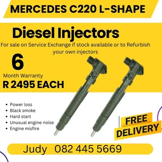 Mercedes C220 L-Shape Diesel injectors for sale on service exchange or to recon