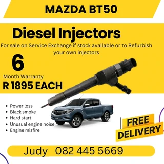 Mazda BT50 Diesel injectors for sale on service exchange or to recon