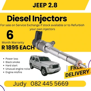 Jeep 2.8 Diesel Injector for sale on service exchange or to recon