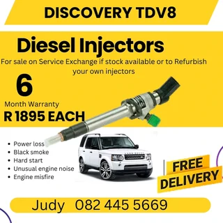 Discovery TDV8 Diesel injectors for sale on service exchange or to recon