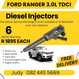 Ford Ranger 3.0L TDCI Diesel injectors for sale on service exchange or to recon