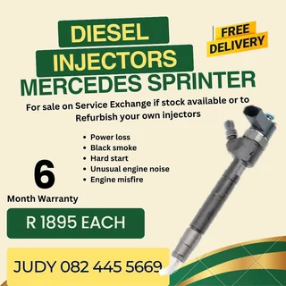 Mercedes Sprinter Diesel injectors for sale on service exchange or to recon