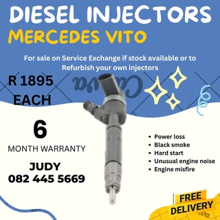 Mercedes Vito Diesel injectors for sale on service exchange or to recon
