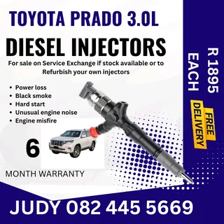 Toyota Prado 3.0L Diesel Injector for sale on service exchange or to recon