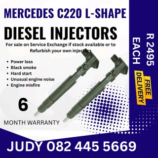 Mercedes C220 L-Shape Diesel Injector for sale on service exchange or to recon