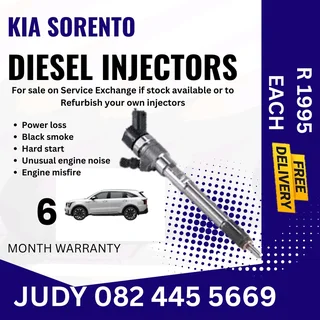 Kia Sorento Diesel injectors for sale on service exchange or to recon