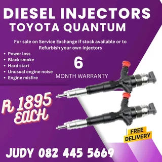 Toyota Quantum Diesel Injector for sale on service exchange or to recon