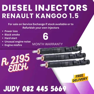 Renault Kangoo 1.5 Diesel Injector for sale on service exchange or to recon