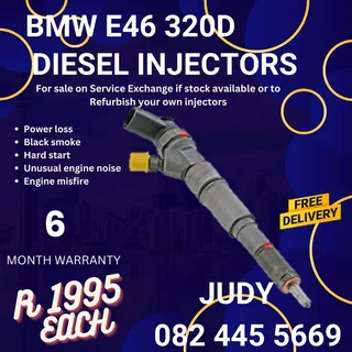 BMW E46 320D Diesel Injector for sale on service exchange or to recon