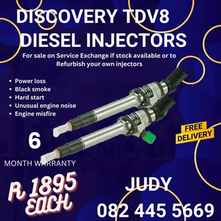 Discovery TDV8 Diesel Injector for sale on service exchange or to recon