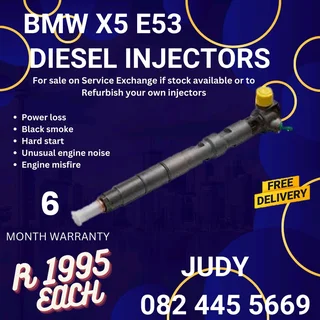 BMW X5 E53 Diesel injectors for sale on service exchange or to recon