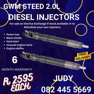 GWM Steed 2.0L Diesel Injector for sale on service exchange or to recon