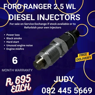 Ford Ranger 2.5 WL Diesel Injector for sale on service exchange or to recon