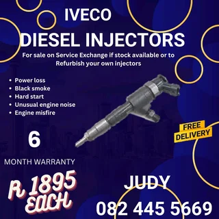 Iveco Diesel Injector for sale on service exchange or to recon