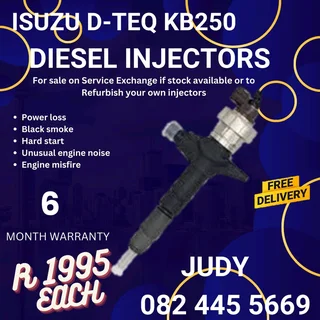 Isuzu D-TEQ KB250 Diesel Injector for sale on service exchange or to recon
