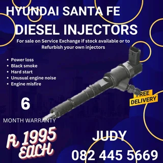 Hyundai Santa FE Diesel injectors for sale on service exchange or to recon