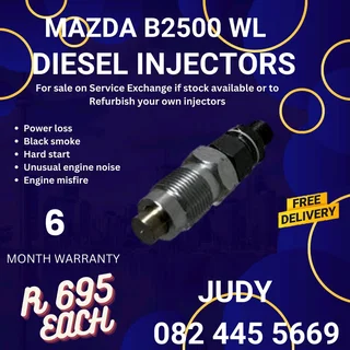 Mazda B2500 WL Diesel Injector for sale on service exchange or to recon