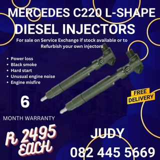 Mercedes C220 L-Shape Diesel Injector for sale on service exchange or to recon