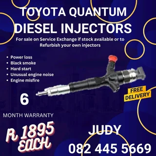 Toyota Quantum Diesel Injector for sale on service exchange or to recon
