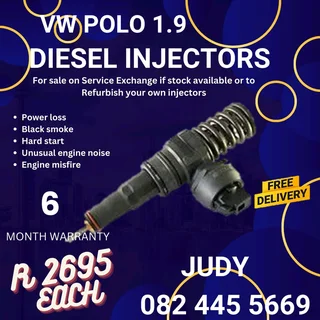 VW Polo 1.9 Diesel Injector for sale on service exchange or to recon