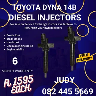 Toyota Dyna 14B Diesel injector for sale on service exchange or to recon