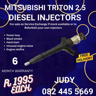 Mitsubishi Triton 2.5 Diesel Injector for sale on service exchange or to recon