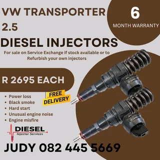 VW Transporter 2.5 Diesel Injector for sale on service exchange or to recon
