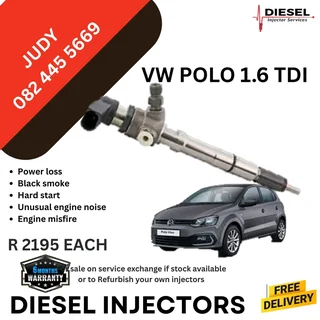 VW Polo 1.6 TDI Diesel Injector for sale on service exchange or to recon