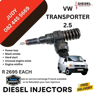 VW Transporter 2.5 Diesel Injector for sale on service exchange or to recon