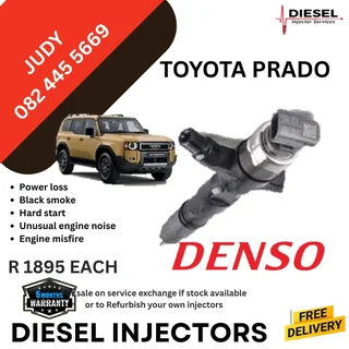 Toyota Prado Diesel injectors for sale on service exchange or to recon