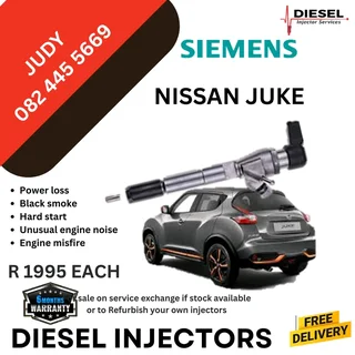 Nissan Juke Diesel injectors for sale on service exchange or to recon